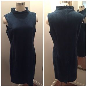 Sleeveless suede shift dress